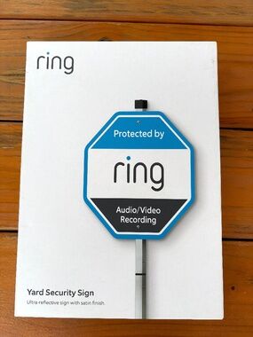 NWT Ring Camera Sign Ultra Reflective Wall Mount or Yard Stake
